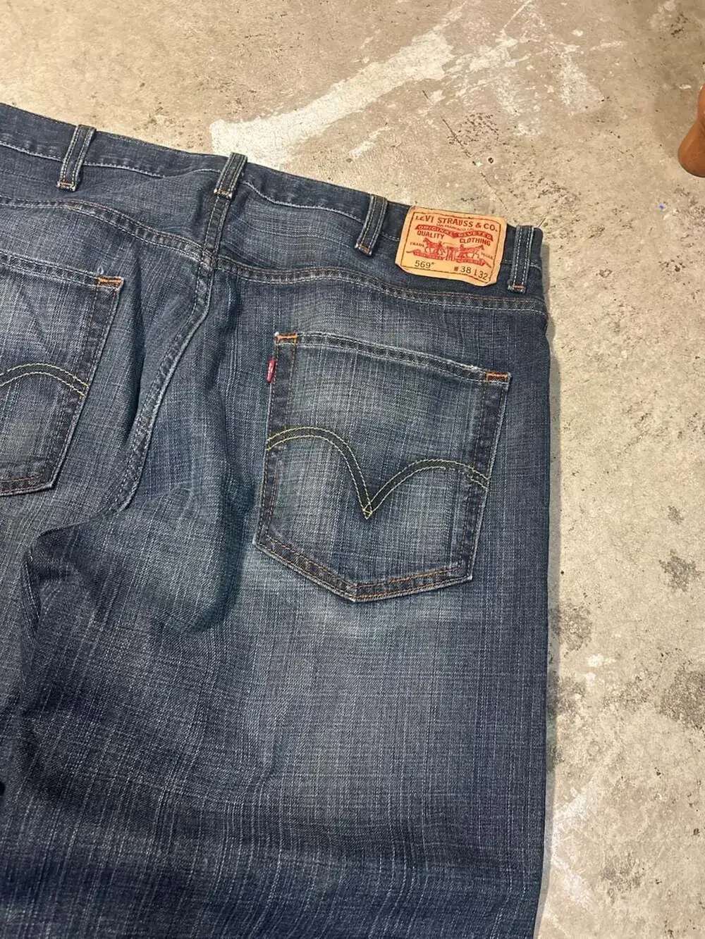 Levi's 569 Loose Straight Leg Dark Wash Denim Jeans
